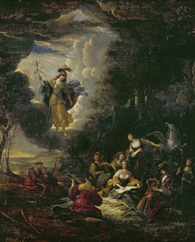 Athéna visitant les Muses - Jacob Willemsz de Wet or Wett